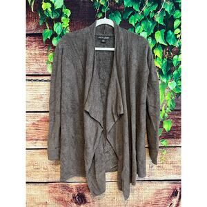 Barefoot Dreams CozyChic Light Knit Cardigan Sweater S/M Grey